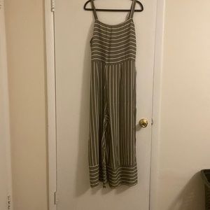 Wide Leg Flare Stripped Romper